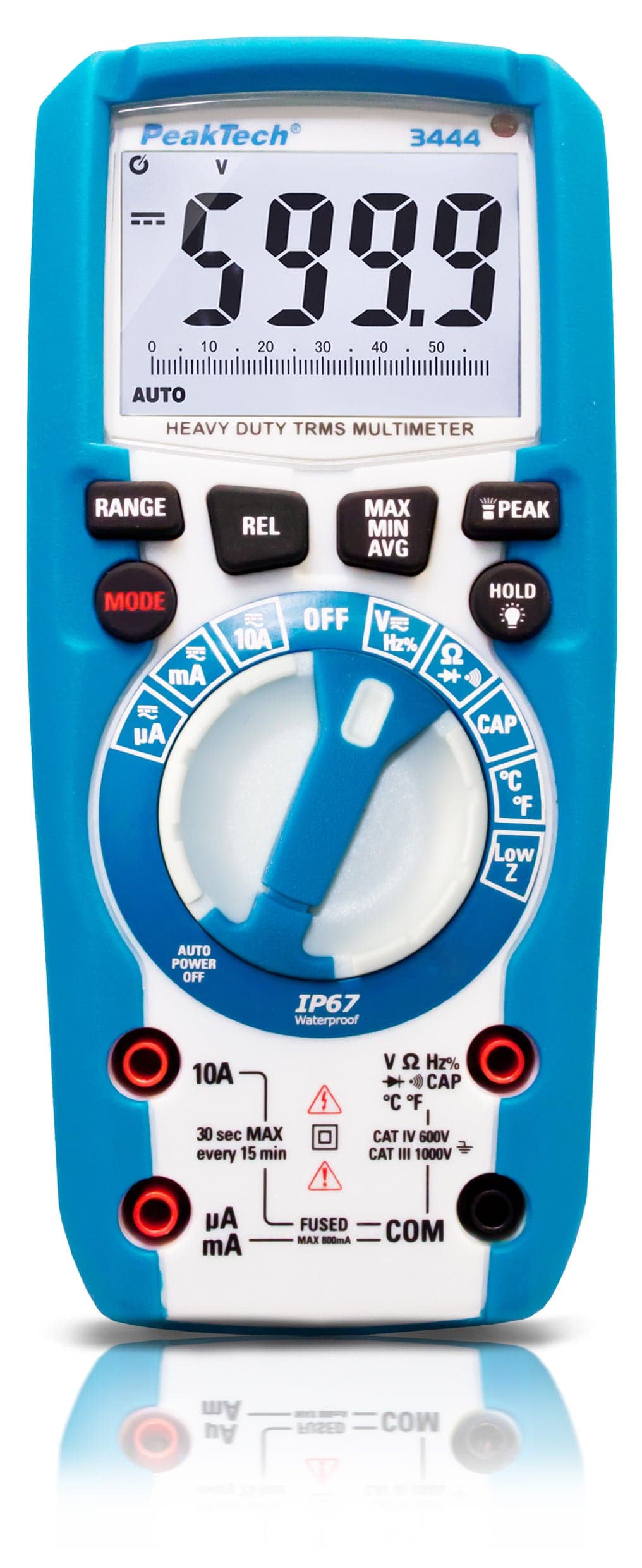 P 3444 - Digitalmultimeter ~ 6.000 Counts ~ mit True RMS, Tastenbeleuchtung & IP67 - MELTEC GmbH