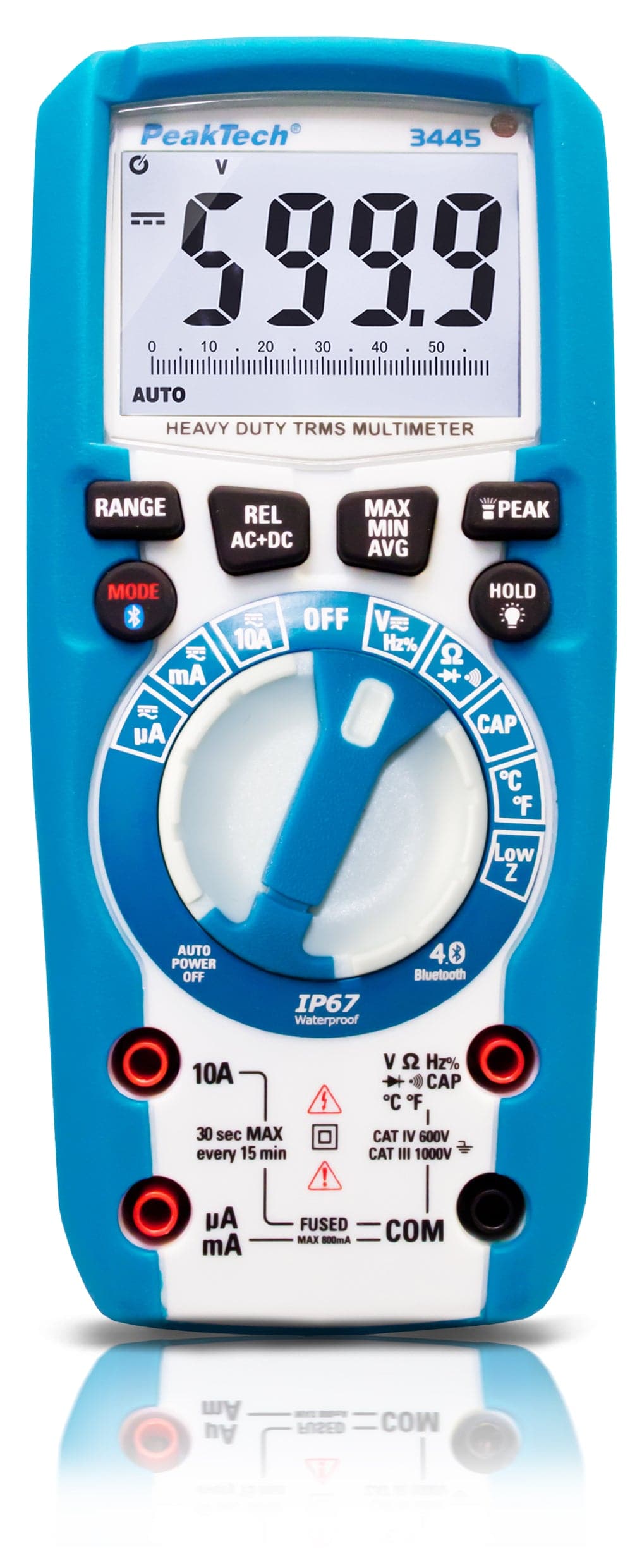 P 3445 - Digitalmultimeter ~ 6.000 Counts ~ mit Tastenbel., TrueRMS, Bluetooth & IP67 - MELTEC GmbH