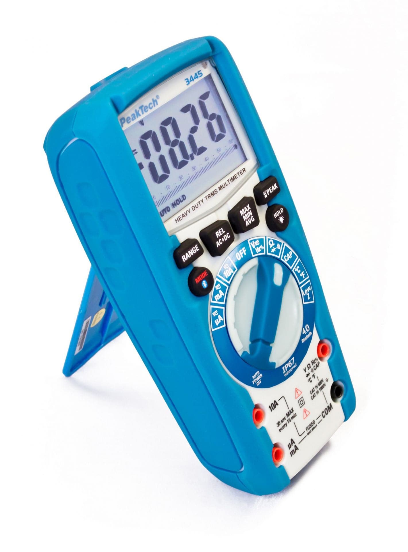 P 3445 - Digitalmultimeter ~ 6.000 Counts ~ mit Tastenbel., TrueRMS, Bluetooth & IP67 - MELTEC GmbH