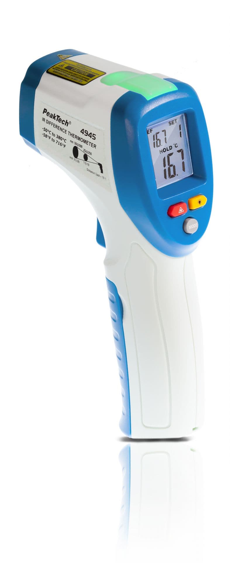 P 4945 - IR-Thermometer ~ -50 ... +380°C ~ 10:1 ~ mit Differenztemperaturmessung - MELTEC GmbH