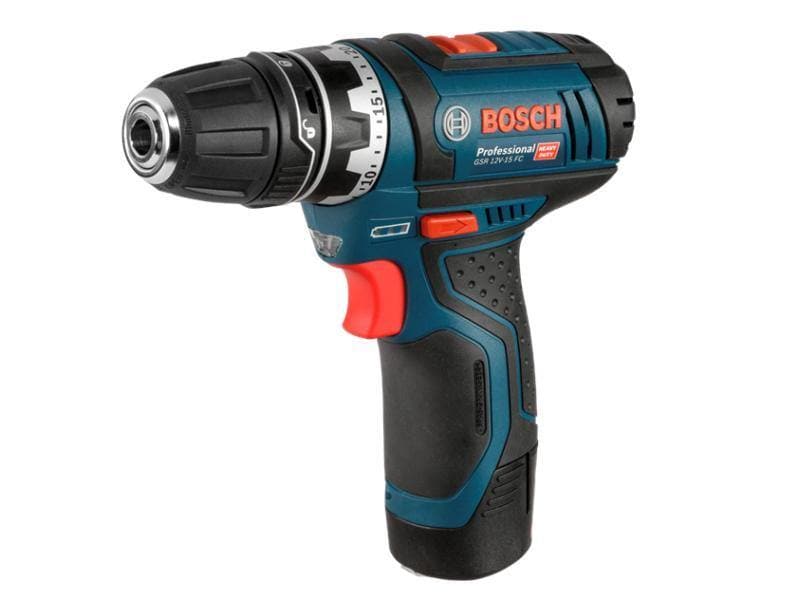 Bosch Professional Akku-Bohrschrauber GSR 12 V-15 FC Kit 2x 2.0 Ah + Aufsätze - MELTEC GmbH