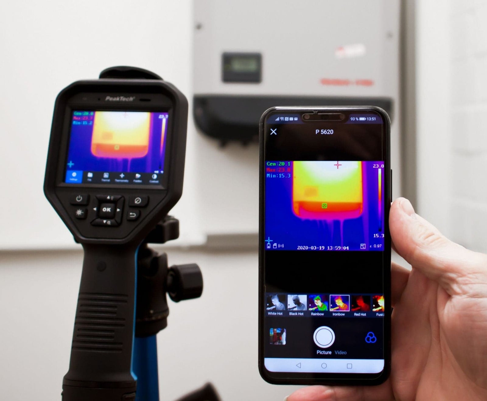 P 5620 - Wärmebildkamera, 384x288 px, -20°C, 550°C,WiFi/Bluetooth/USB, Analysesoftware - MELTEC GmbH