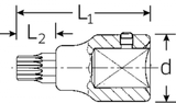 3/4" Innenvielzahnschraubendrehereinsätze 59X - MELTEC GmbH