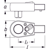Einsteck-Umschaltknarre 9.9mm - MELTEC GmbH