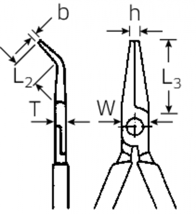 VDE-Flachrundzange mit Schneide, gewinkelt Nr. 6530 VDE Verchromt - MELTEC GmbH