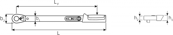 Drehmomentschlüssel Standard MANOSKOP® mit fest eingebauter QuickRelease-Knarre Nr. 721QR Quick - MELTEC GmbH