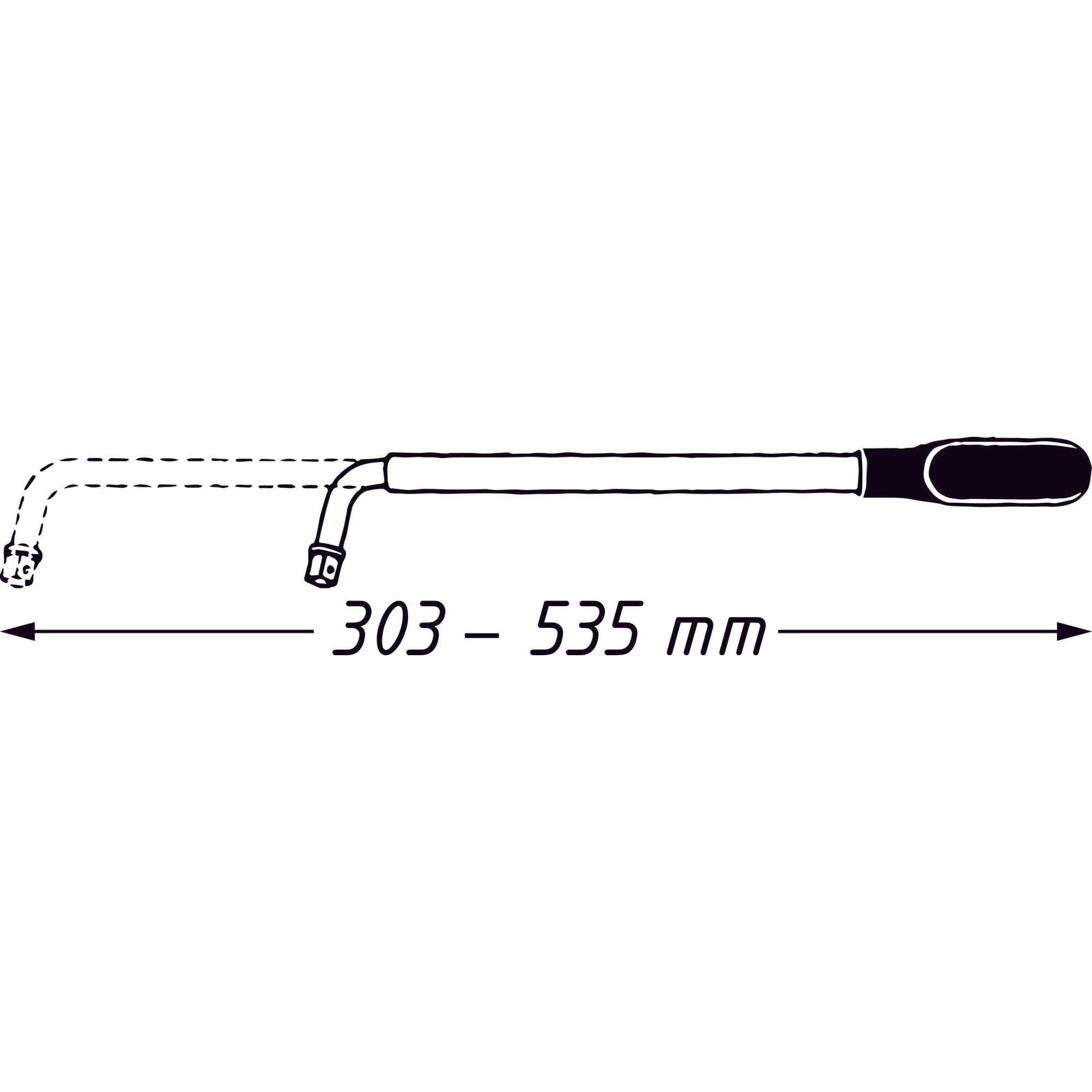 Ausziehbarer Radmuttern-SchlüsselVierkant 12,5 mm (1/2 Zoll) ∙ 535 mm - MELTEC GmbH