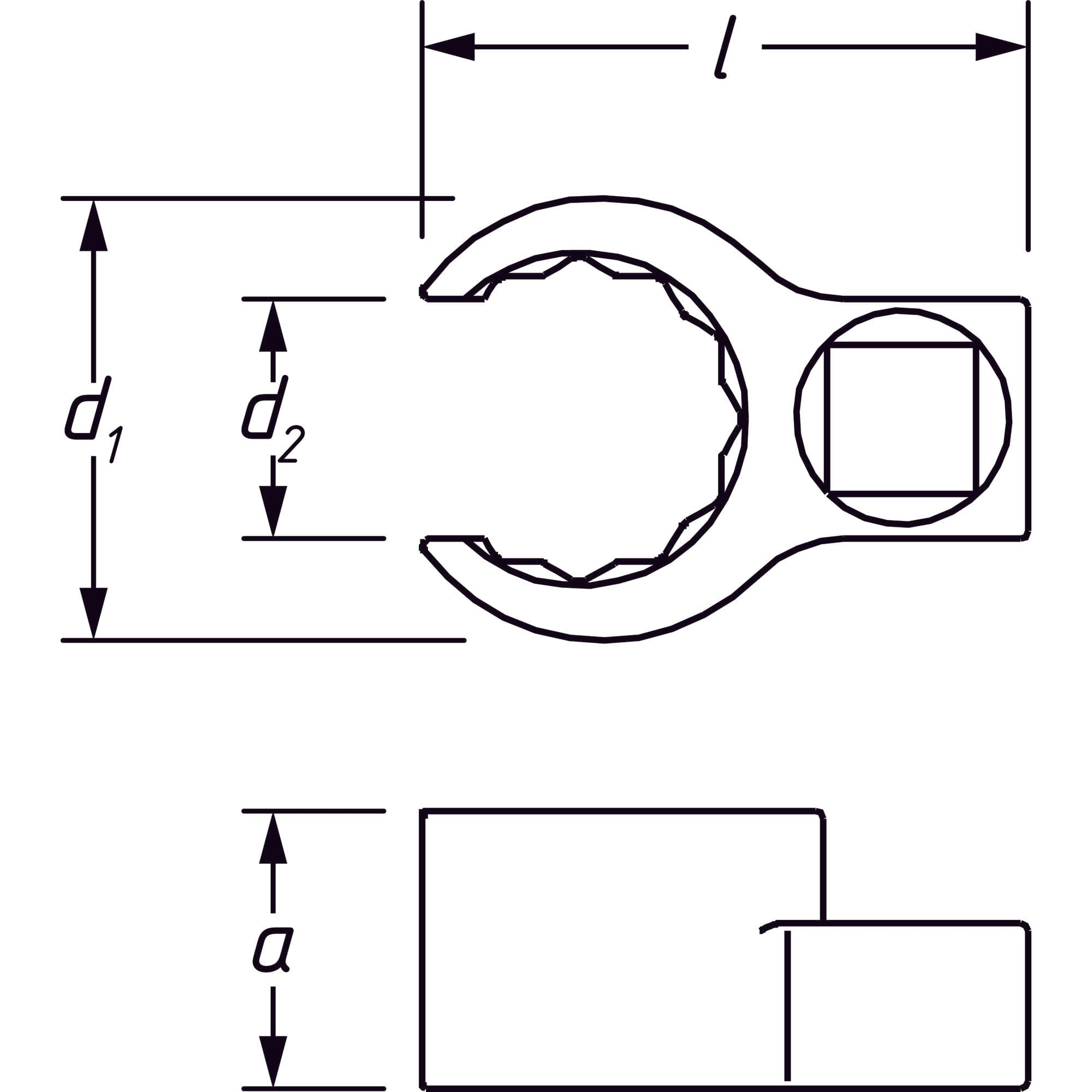 Ringschlüssel ∙ Doppelsechskant ∙ offenVierkant 10 mm (3/8 Zoll) - MELTEC GmbH