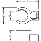 Ringschlüssel ∙ Doppelsechskant ∙ offenVierkant 10 mm (3/8 Zoll) - MELTEC GmbH