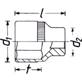 Steckschlüsseleinsatz ∙ Doppelsechskant Vierkant 12,5 mm (1/2 Zoll) - MELTEC GmbH