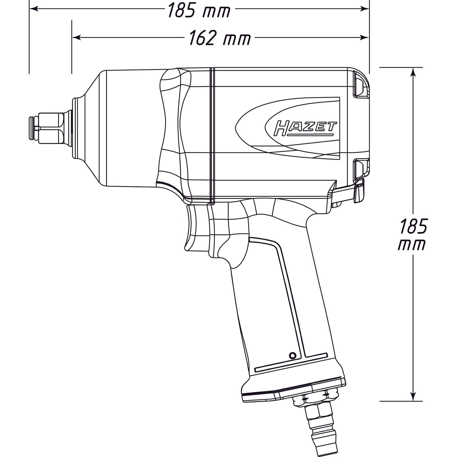 SchlagschrauberLösemoment maximal: 1700 Nm ∙ Vierkant 12,5 mm (1/2 Zoll) - MELTEC GmbH