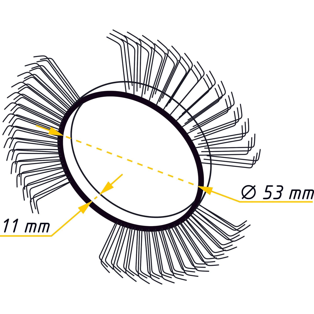Bürstenband ∙ 11 mm breit ∙ grob ∙ gebogene Spitzen - MELTEC GmbH