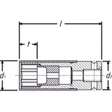 Schlag-, Maschinenschrauber Steckschlüsseleinsatz ∙ SechskantVierkant 12,5 mm (1/2 Zoll) - MELTEC GmbH