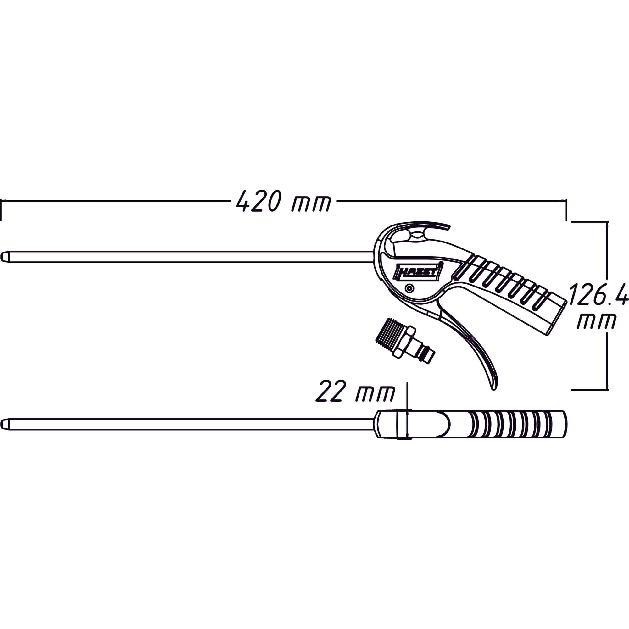 Ausblaspistole ∙ 300 mm - MELTEC GmbH