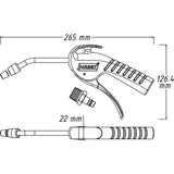 Ausblaspistole ∙ 100 mm ∙ mit Venturidüse und gebogenem Rohr - MELTEC GmbH