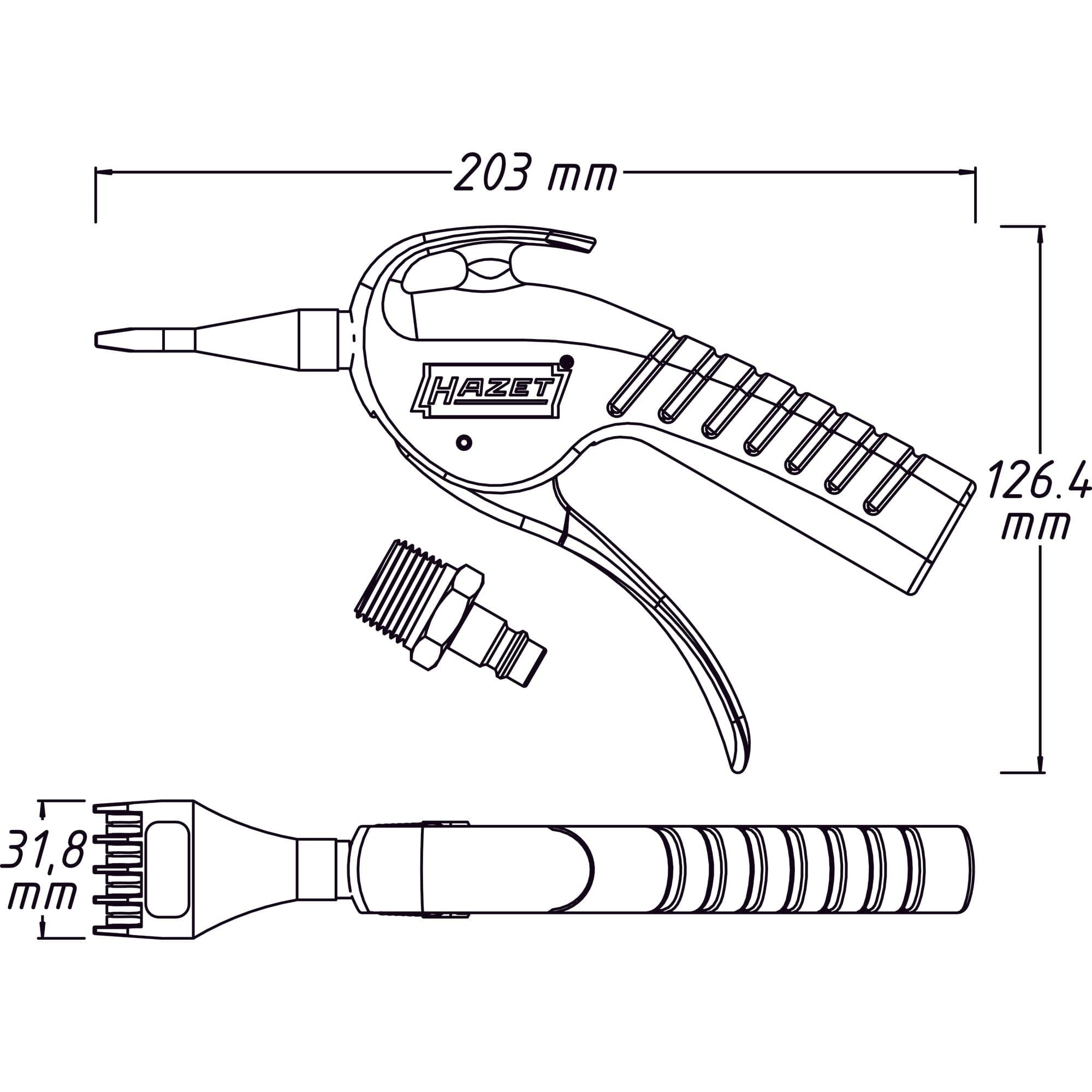 Ausblaspistole ∙ geräuscharm ∙ mit breiter Flachdüse - MELTEC GmbH