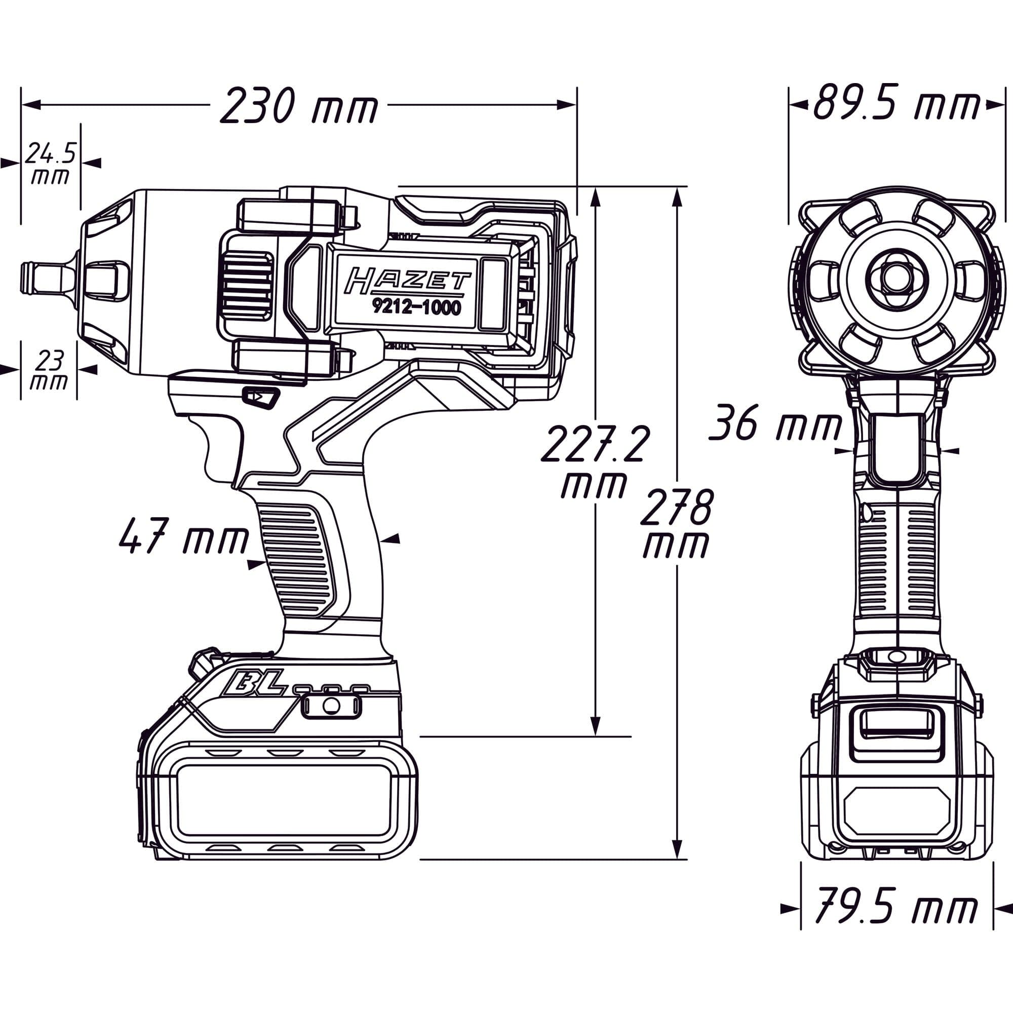 Akku-SchlagschrauberLösemoment maximal: 1400 Nm ∙ Vierkant 12,5 mm (1/2 Zoll) - MELTEC GmbH
