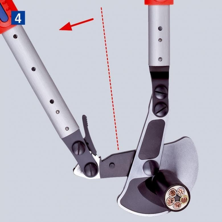 Kabelschere (Ratschenprinzip) Mit Teleskopschenkeln 95 32 038 - MELTEC GmbH