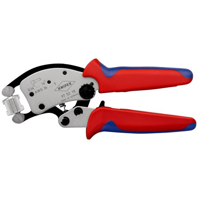 KNIPEX Twistor®16 Selbsteinstellende Crimpzange für Aderendhülsen Mit drehbarem Crimpkopf - MELTEC GmbH