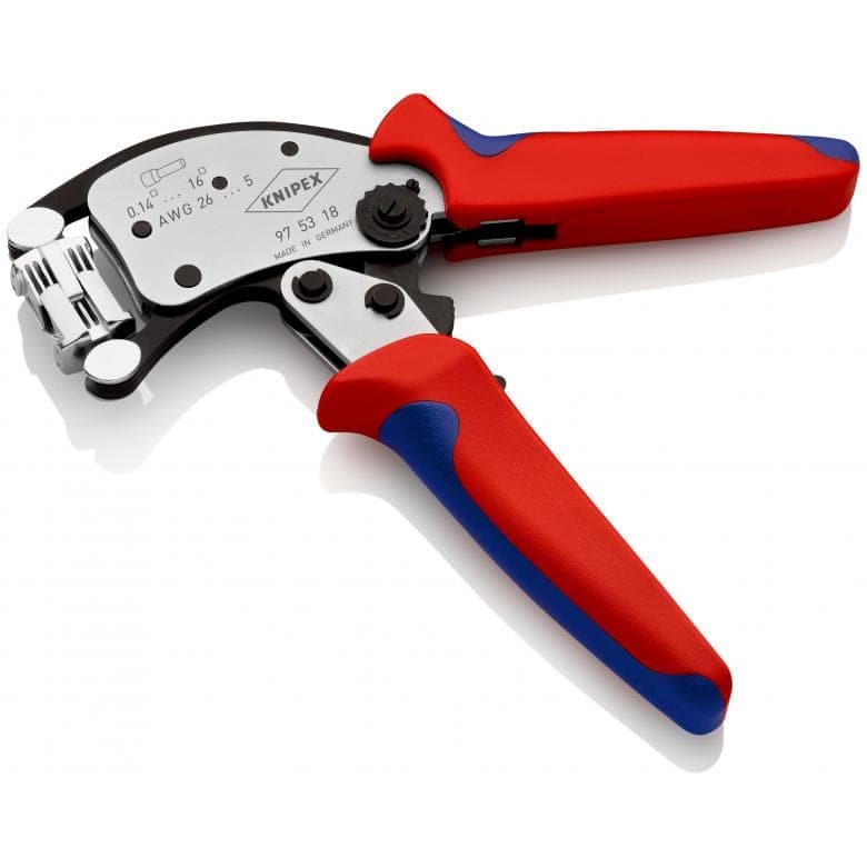 KNIPEX Twistor®16 Selbsteinstellende Crimpzange für Aderendhülsen Mit drehbarem Crimpkopf - MELTEC GmbH