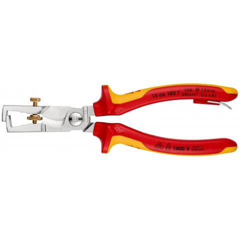 KNIPEX StriX® Abisolierzangen mit Kabelschere 13 66 180 T - MELTEC GmbH