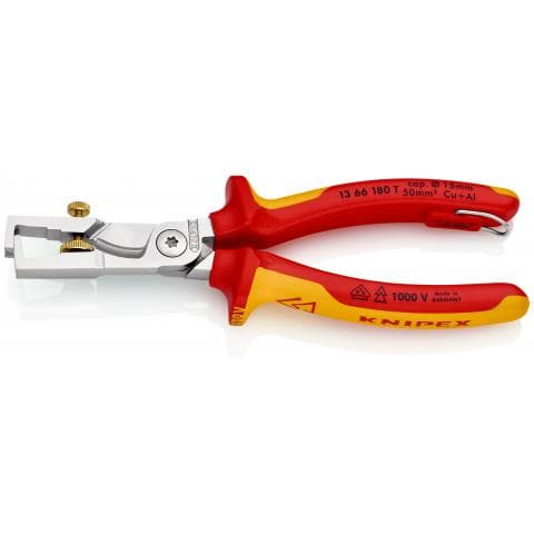 KNIPEX StriX® Abisolierzangen mit Kabelschere 13 66 180 T - MELTEC GmbH