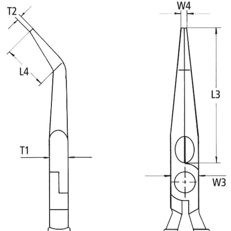 Flachrundzange mit Schneide (Storchschnabelzange) 26 26 200 T - MELTEC GmbH