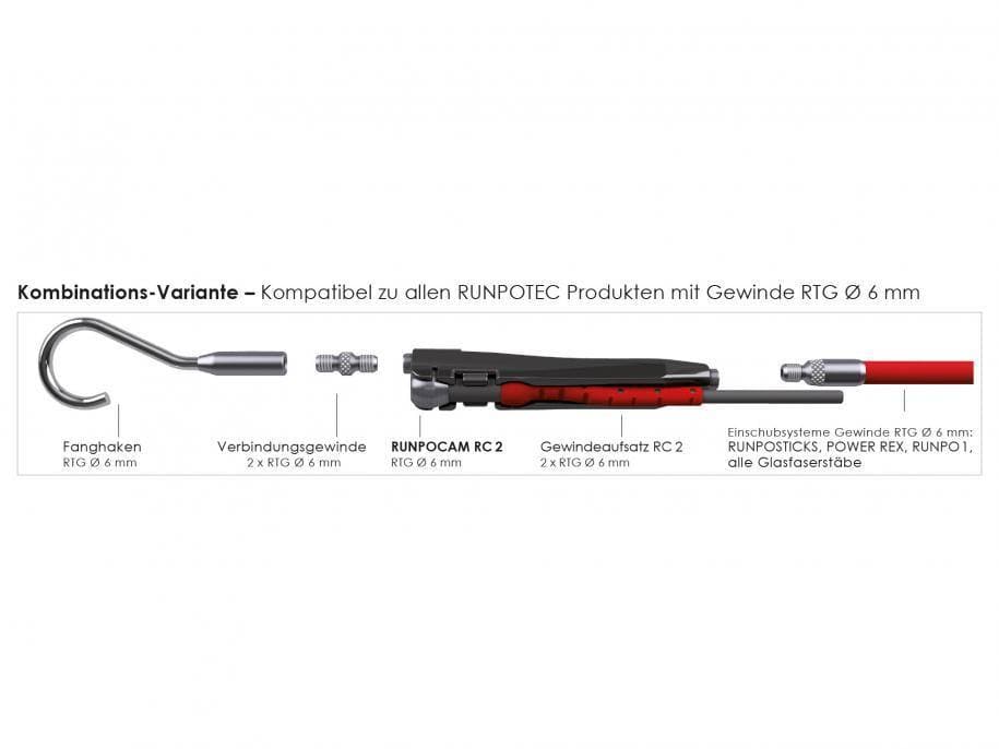 RunpoCam RC2, 50 m + Profi-Set Haspel Glasfaserstab ø 4.5mm/50m - MELTEC GmbH